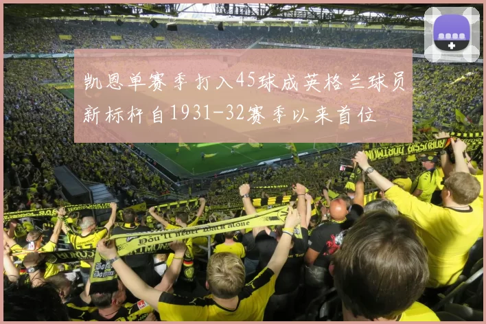 凯恩单赛季打入45球成英格兰球员新标杆自1931-32赛季以来首位